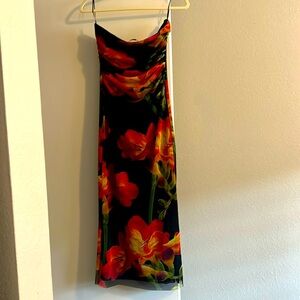 Body-con print midi dress